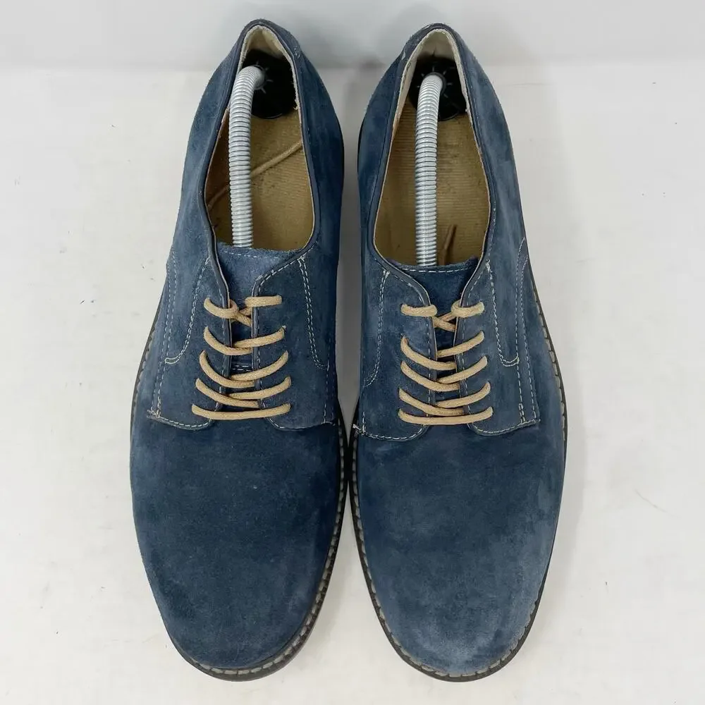 GH Bass Blue Suede Brockton Oxfords Derbys Mens Size 10.5D
